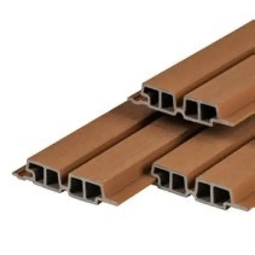 Exclusieve Aanbieding PuraTech composiet gevelbekleding 55 dubbel profiel teak 3,3x17x390 cm