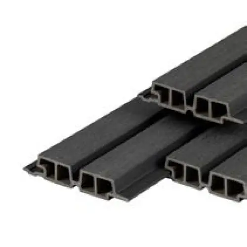 Weekendaanbieding PuraTech composiet gevelbekleding dubbel profiel ebony black 3,3x17x290 cm