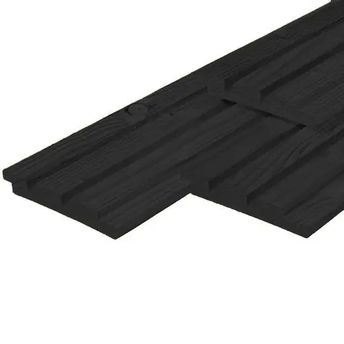 Betaalbaar Triple profiel douglas geschaafd zwart gespoten 1,9x13x420 cm