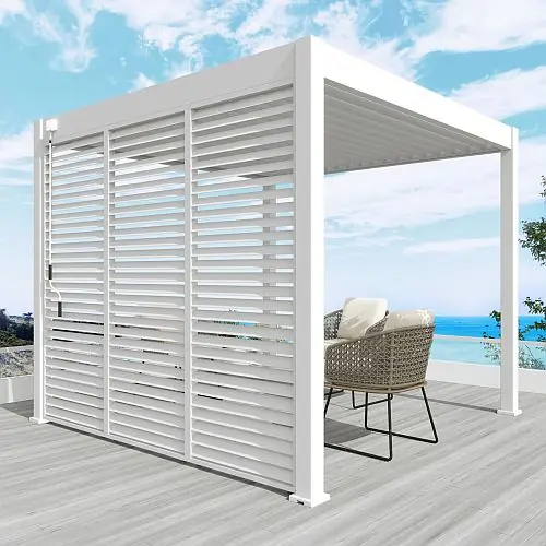 Aluminium overkapping louvrepaneel 360 cm wit Favoriet