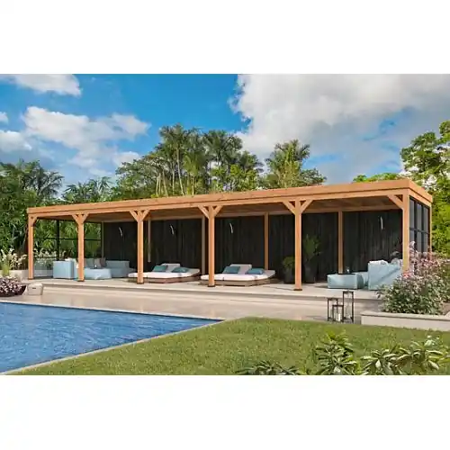 Overkapping Red Class Wood plat dak Kiruna type 4 1296x378 cm Express Levering