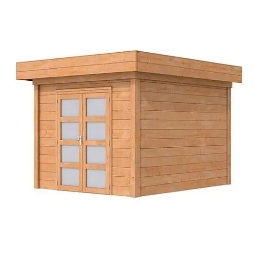 Actieprijs Blokhut Topvision douglas Roek 298x298 cm geïmpregneerd