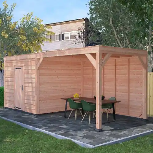 Aanbieding Douglas tuinhuis geschaafd 650x250 cm ZR