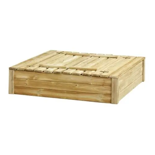 Zandbak Tom met deksel/zitbank 120x120x30 cm groen geïmpregneerd Koop Online