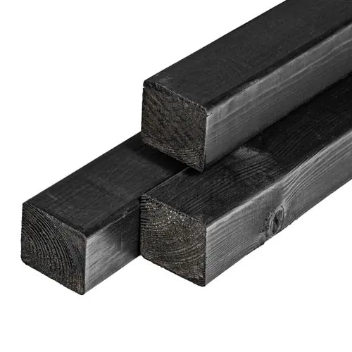 Beperkt Aanbod Tuinpaal grenen zwart gespoten 8,8x8,8x300 cm
