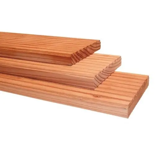 Douglas geprofileerd dekdeel 1 zijde grof profiel 1 zijde glad 2,5x14,5x300 cm onbehandeld Betrouwbaar