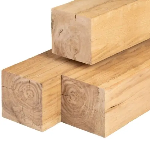 Eiken tuinpaal vers bezaagd 15x15 cm Voordeelprijs