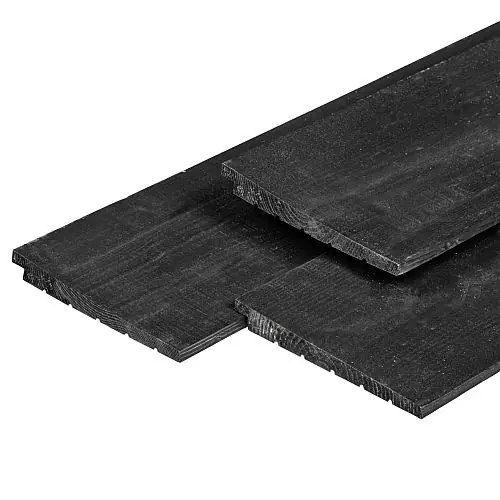 Zweeds rabat douglas excellent zwart gespoten 1,1-2,7x19,5x500 cm Direct Verzonden