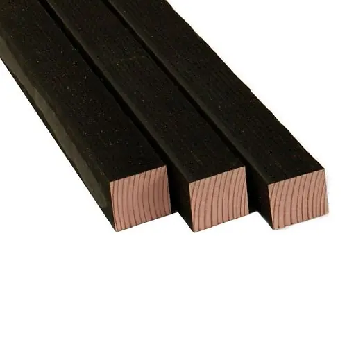 Hoge Kwaliteit Douglas geschaafde paal 6,5x6,5x300 cm zwart gespoten