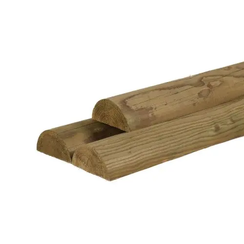 Op = Op Vuren halfrond gefreesd bruin geïmpregneerd Ø12x600 cm