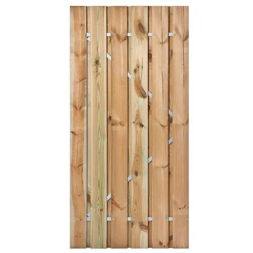 Rechtstreeks Van De Fabrikant Tuindeur Privacy geïmpregneerd grenen inclusief slot 195x120 cm