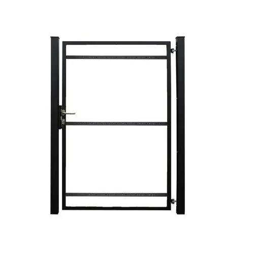 Staalverzinkt poortvleugelpakket Hybride rechtsdraaiend 115x185x4 cm zwart RAL9005 Must-Have