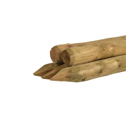 Ronde paal vuren geschild kop groen geïmpregneerd Ø12x200 cm Betaalbaar
