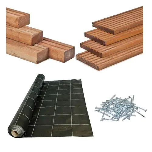 Vlonder compleet pakket hardhout 21 mm hardhouten regels Express Levering