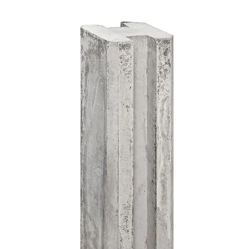 Speciale Aanbieding Betonpaal Reest grijs sleuf 11,5x11,5x246 cm Hoekmodel