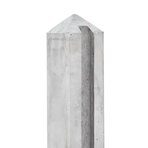 Betonpaal diamantkop Dinkel grijs sleuf t.b.v. blokhutprofiel 11,5x11,5x278 cm hoekpaal Veilige Betaling