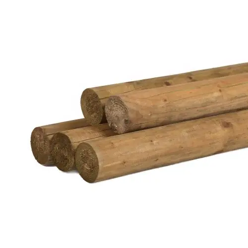 Aanbieding Ronde paal vuren gefreesd groen geïmpregneerd Ø16 cm haaks