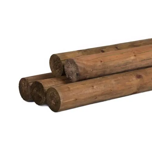Ronde paal vuren gefreesd bruin geïmpregneerd Ø16x500 cm haaks Koop Online