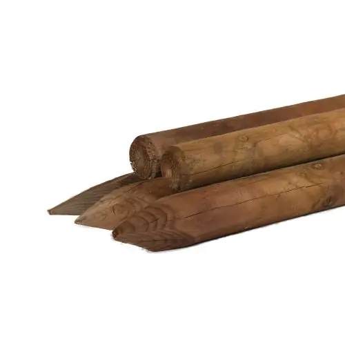 Hoge Kwaliteit Ronde paal grenen gefreesd bruin geïmpregneerd Ø6x140 cm