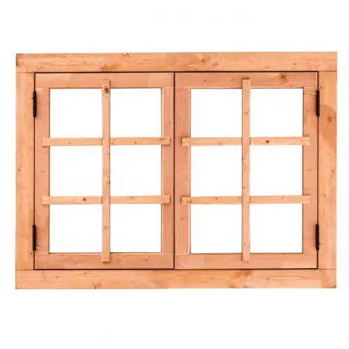 Uitzetraam Red class wood 6 ruits zwart beslag 125,2x90 cm Direct Verzonden