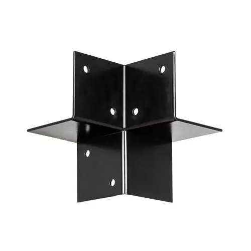 Gecertificeerd Pergola hoekverbinding voor 15x15 cm balken zwart gepoedercoat incl. bevestigingsset