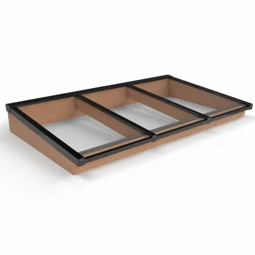 Beperkt Aanbod Lichtstraat lessenaarsdak douglas gelaagd glas 322,2x125 cm zwart