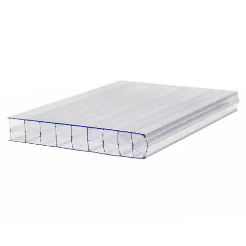 Polycarbonaat kanaalplaat 1 zijdig UV glashelder 2500 x 980 x 16 mm Actieprijs