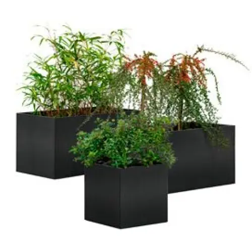 Lage Prijs Zwart staal bloembak Mohawk 60x120x60 cm