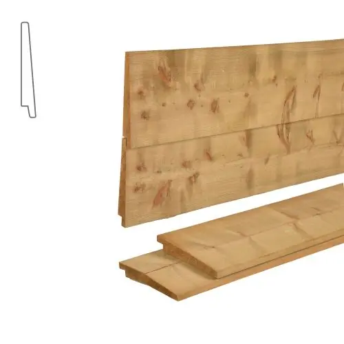 Actieprijs Channelsiding vuren groen geïmpregneerd 1,9x14,5x510 cm