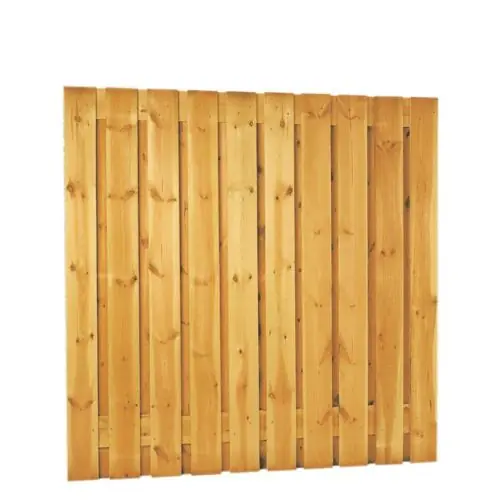 Weekendaanbieding Tuinscherm geïmpregneerd grenen 21 planks 180x180 cm 15 mm Recht