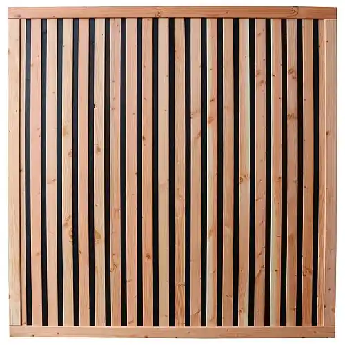 Superprijs Douglas geschaafd rhombus plankenscherm zwart/onbehandeld 180x180 cm