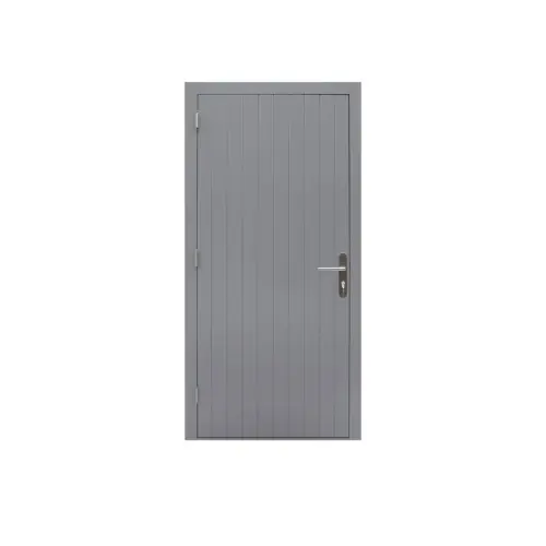 Enkele dichte deur Prestige rechtsdraaiend 109x221 cm Hardhout grijs gegrond 1017091 Hoge Kwaliteit