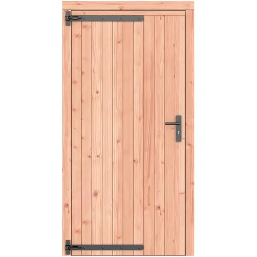 Douglas dichte enkele deur 108x209 cm ld zwart beslag kleurloos geïmpregneerd 1073292 Populair