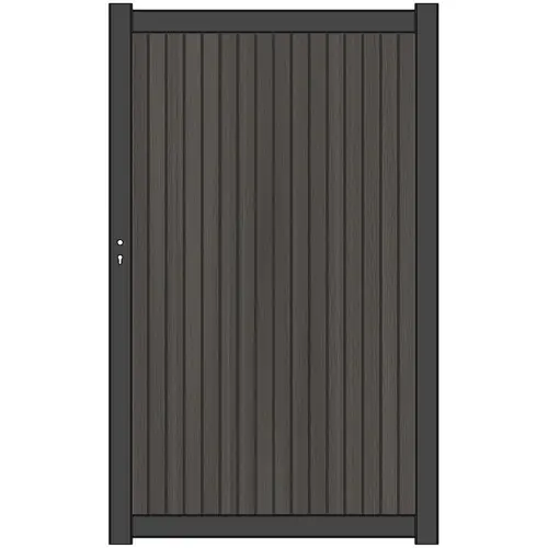 Actieprijs NewTechWood co-extrusie composiet deur Premium verticaal triple 97x186 cm Silver Gray