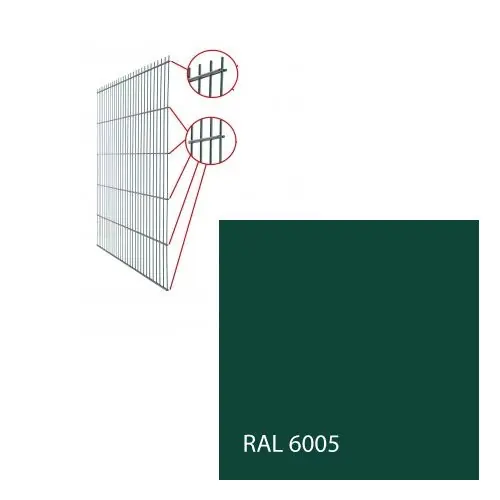 Metalen dubbelstaafs gaasmat 200x200 cm groen 103536 Finale Uitverkoop