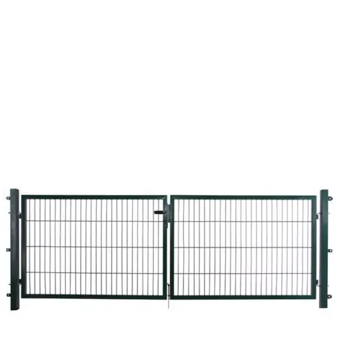 Actieprijs Metalen tuinhekpoort dubbel compleet groen 160x300 cm 103543