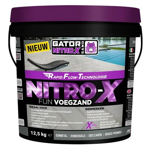 Gator Nitro X fijn voegmortel zwart emmer 12,5 kg Weekendaanbieding