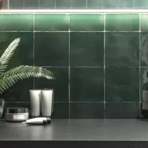 Actieprijs Wandtegel Arcadia Sartoria Olive Groen Handvorm Glans 13x13