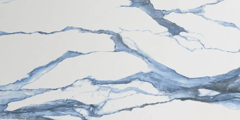 Seizoensaanbieding Vloertegel/Wandtegel Douglas Calacatta Blue Blauw Wit Mat Marmerlook 30x60
