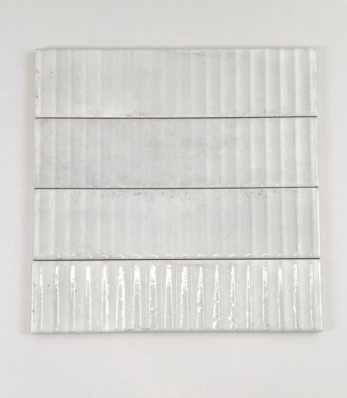 Hoge Kwaliteit Wandtegel Equipe Cerámica Mussa Way Relieve Lichtgrijs Glans 7,5x30