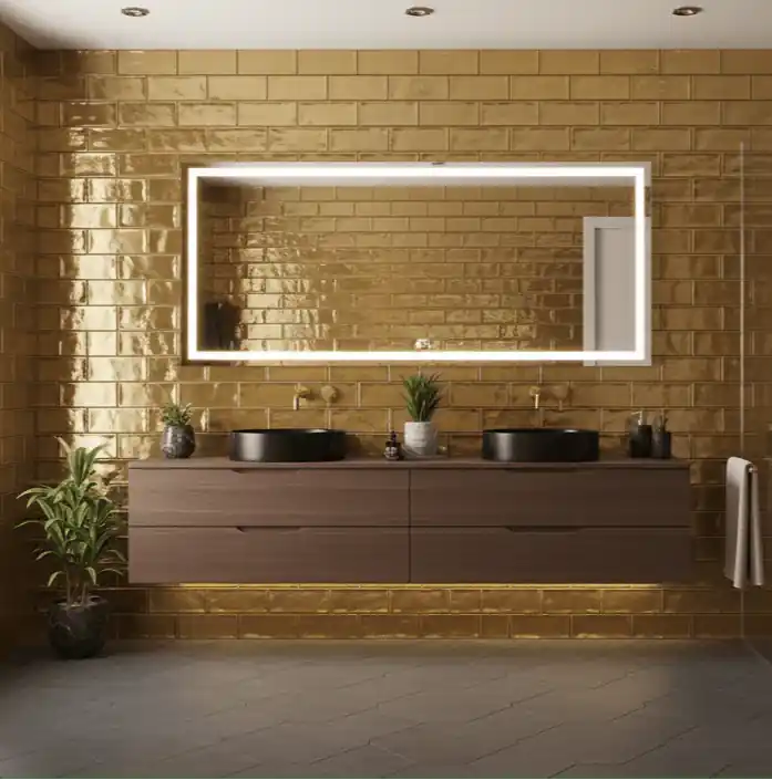 Wandtegel Terre Agostino Sub Oro Goud Metro Glans 7,5x15 Fabrieksprijs