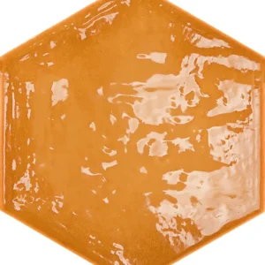 Direct Verzonden Vloertegel/Wandtegel Equipe Rain Hexagon Oranje Glans 19,8x22,8