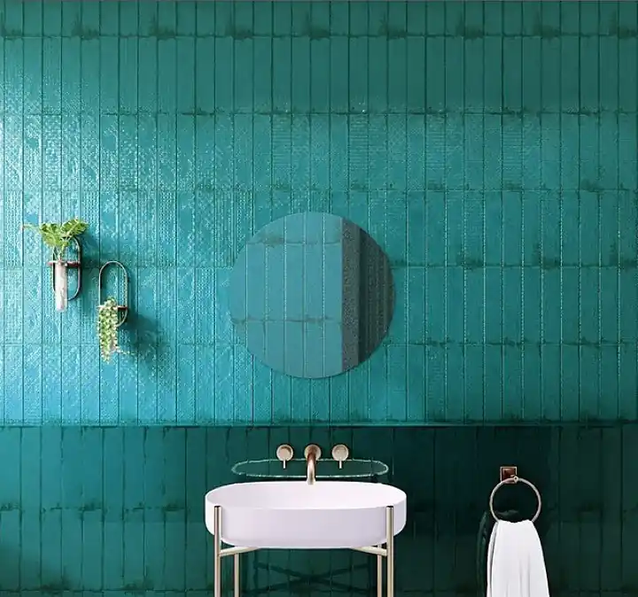 Direct Beschikbaar Wandtegel Equipe Rain Decor Blauw Glans 7,5x30
