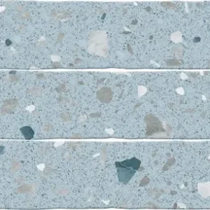 Fabrieksprijs Wandtegel Terre Agostino Ducal Handvorm Terrazzo Azul Blauw Glans 5x25