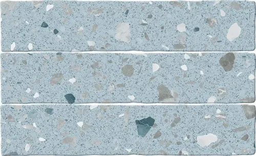 Fabrieksprijs Wandtegel Terre Agostino Ducal Handvorm Terrazzo Azul Blauw Glans 5x25