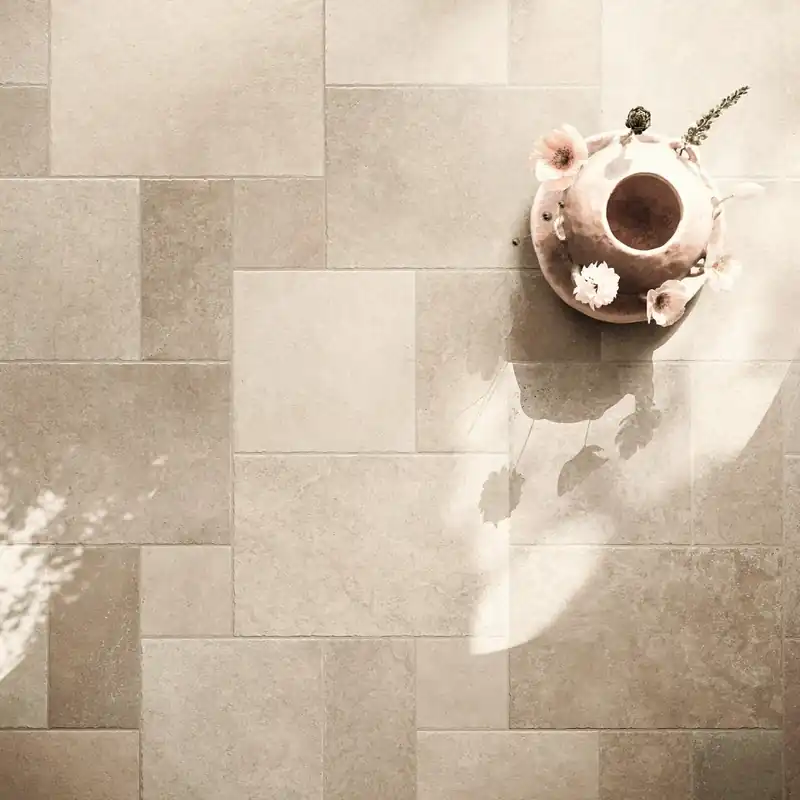 Populair Vloertegels - Romaansverband met Meerdere Maten - Multivloer Creme Beige - 60x60-30x60-30x30