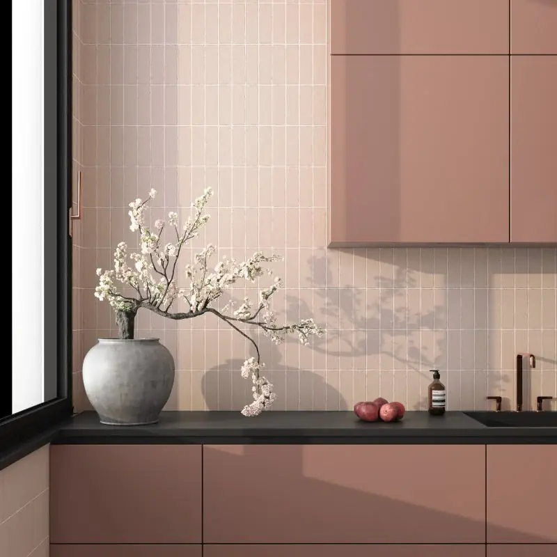 Express Levering Vloertegel/Wandtegel Equipe Ceramica Kalma Rose Roze Mat 6x18,6