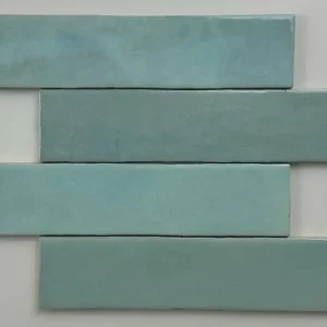 Premium Wandtegel Equipe Ceramica EX Trendy Turquoise Blauw Handvorm Glans 6x24,6