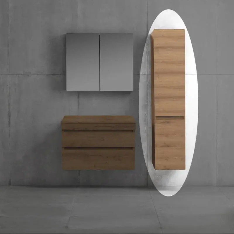 Sanitair Boch Kolomkast Licht Eiken 160x36x31cm Premium