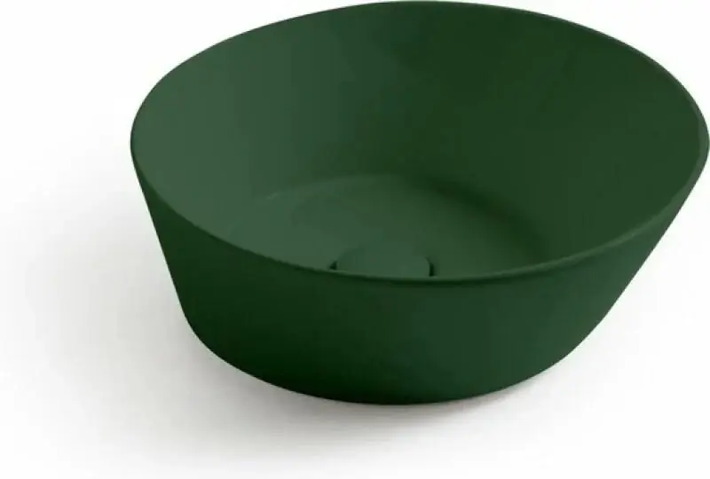 Express Levering Sanitair Sani Waskom Keramiek Rond Groen Mat 42x42x16,5cm